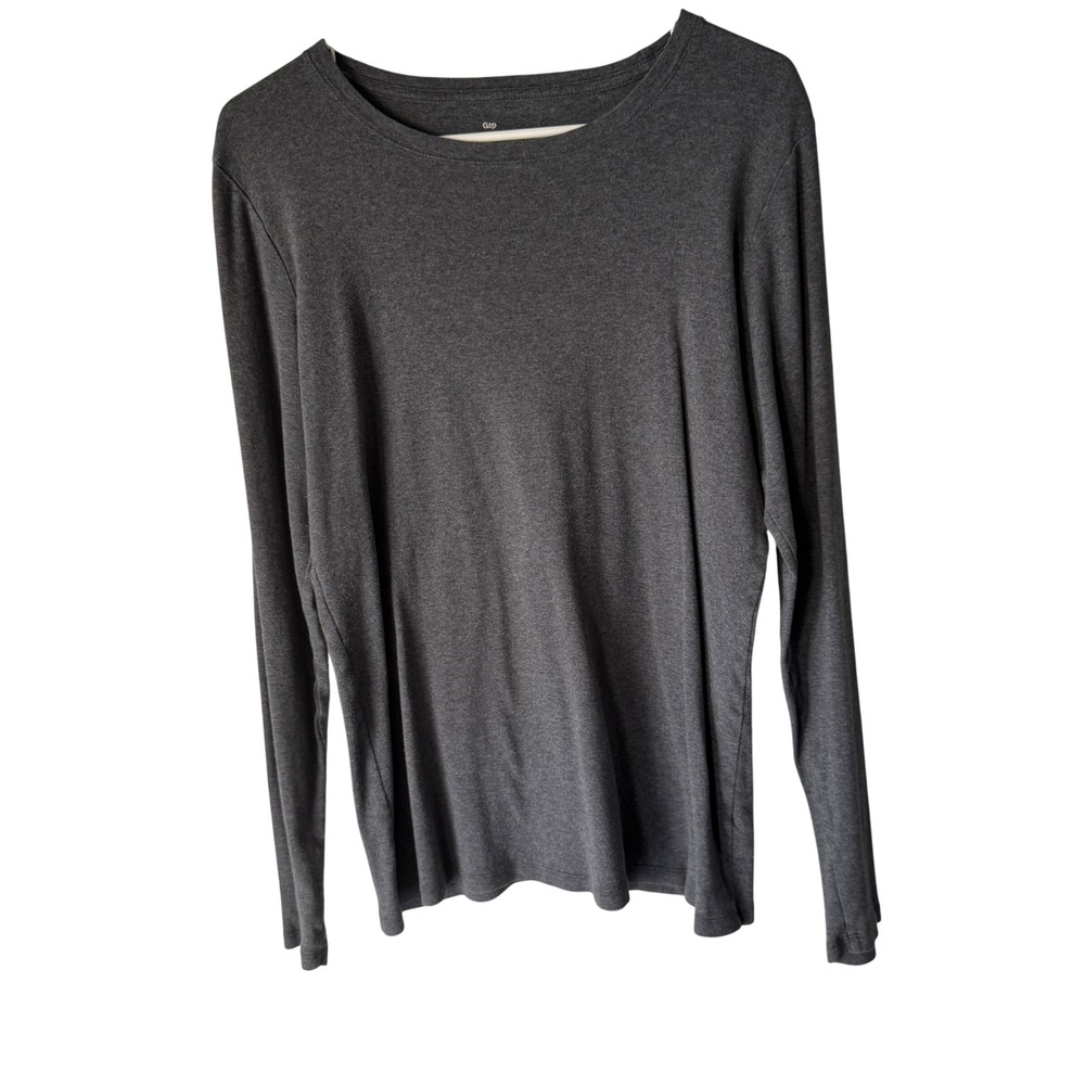 Gap Vintage Y2k The Favorite‎ Crew Long Sleeve TShirt Charcoal Gray L Tall Elena